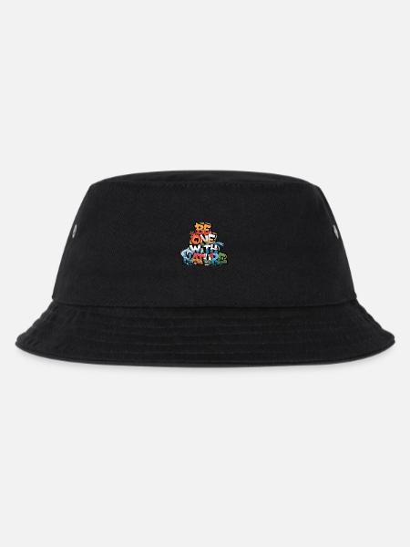 Eins Mit Der Natur: Lebe Im Einklang Mit Den - Kinder Bucket Hat - Schwarz