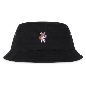 Buntes Einhorn Mit Ostereiern Im Korb - Kinder Bucket Hat - Schwarz - Vorne