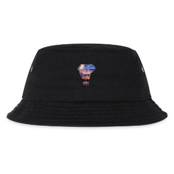 Elefant Afrikanischer Sonnenuntergang Savanne - Kinder Bucket Hat - Schwarz - Vorne