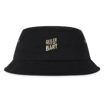 Geiler Typ Mit Bart Bartträger Barbier Vollbart - Kinder Bucket Hat - Schwarz - Vorne
