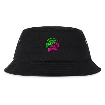 Drop Beats Not Bombs green pink - Kinder Bucket Hat - Schwarz - Vorne