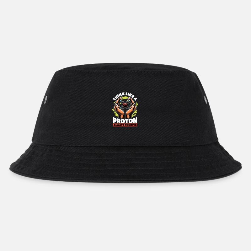 STEM Teacher Think Like A Proton Science Teacher - Kinder Bucket Hat - Schwarz