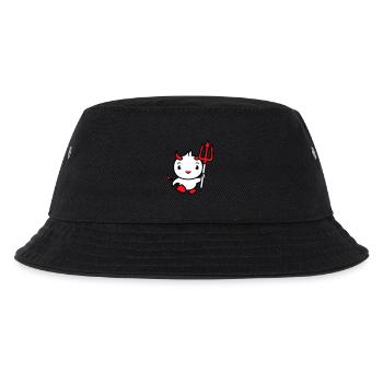 Vogel Teufel Hörner Satan Dreizack Hölle böse cool - Kinder Bucket Hat - Schwarz - Vorne