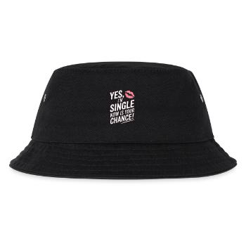 Yes I'm Single Now Is Your Chance Dating Singles - Kinder Bucket Hat - Schwarz - Vorne