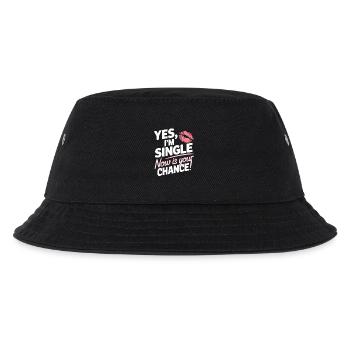 Yes I'm Single Now Is Your Chance Dating Singles - Kinder Bucket Hat - Schwarz - Vorne