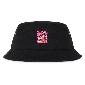 Retro Sommer Sommerzeit Herz Herzen Geburtstag - Kinder Bucket Hat - Schwarz - Vorne