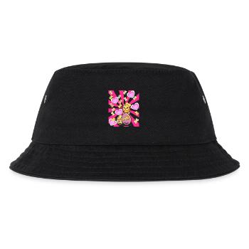 Ostern Retro Küken Osterei Ostereier Kinder 80er - Kinder Bucket Hat - Schwarz - Vorne