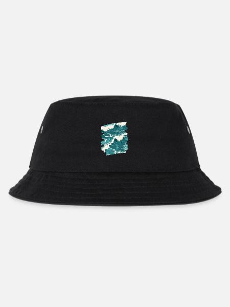 Wellen und Meer - Kinder Bucket Hat - Schwarz
