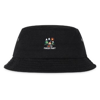 Ich Liebe Fingerfarben Malerei Naturhaus - Kinder Bucket Hat - Schwarz - Vorne