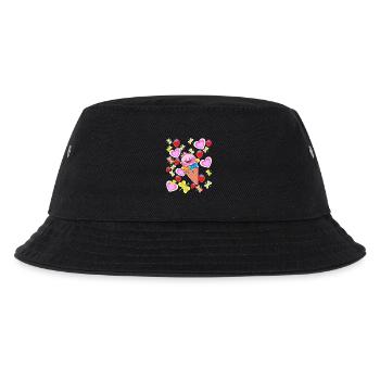 Sommer Retro Eis Eiskrem Kinder Kind Eiscrem - Kinder Bucket Hat - Schwarz - Vorne