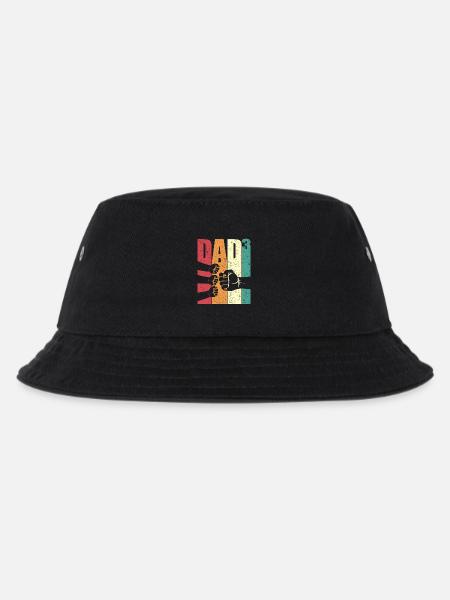 Dad Hoch 3 Fist Bump Drei Kinder Vatertag Geschenk - Kinder Bucket Hat - Schwarz