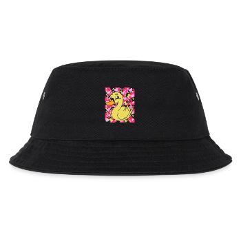Duck Ducks Kids Child Baby Retro - Kids’ Bucket Hat - black - Front