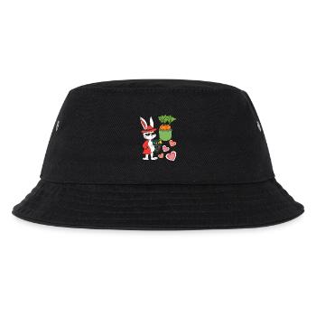 Osterhase Osterei Ostereier Hase Retro 80er 90er - Kinder Bucket Hat - Schwarz - Vorne