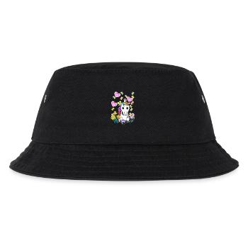 Einhorn Einhörner Sommer Retro Fabelwesen Kinder - Kinder Bucket Hat - Schwarz - Vorne