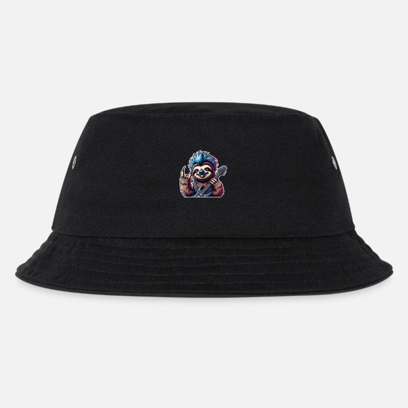 Faultier Rock and Roll Gitarrist - Kinder Bucket Hat - Schwarz