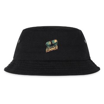 Ferienzeit Retro Sonnenbrille Sommerferien Shirt - Kinder Bucket Hat - Schwarz - Vorne