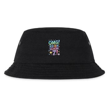 7. Geburtstag Mädchen OMG Ich Bin Schon 7 Jahre - Kinder Bucket Hat - Schwarz - Vorne