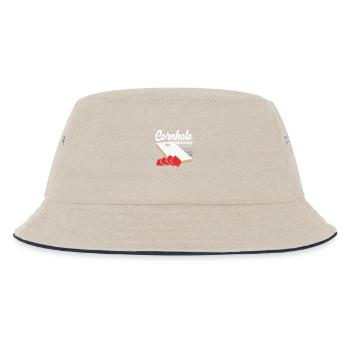 Cornhole Spieler Stilvolles Cornhole Design - Kinder Bucket Hat - Natur/Navy - Vorne