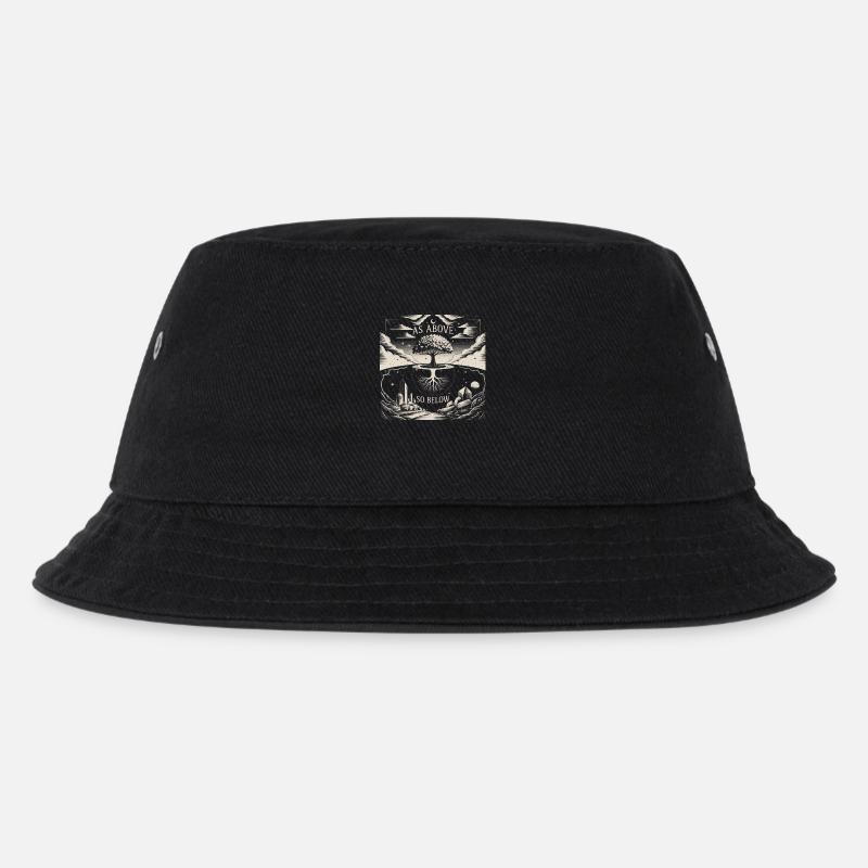 Wie oben, so unter Baum | Hermetischer Kunstdruck - Kinder Bucket Hat - Schwarz
