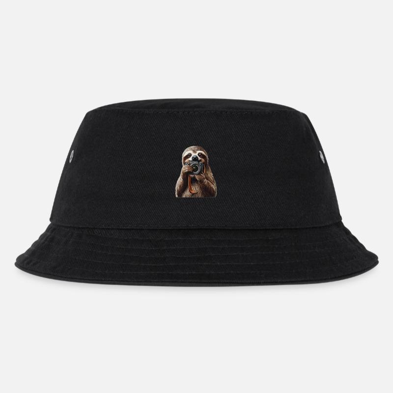 Faultier - Kinder Bucket Hat - Schwarz