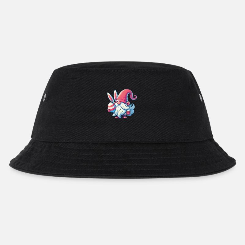 Ostern Gnom Mit Ei Wichtel Zwerg - Kinder Bucket Hat - Schwarz