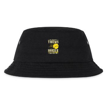 Meine Tochter Wirft Härter Softball Baseball Mom - Kinder Bucket Hat - Schwarz - Vorne