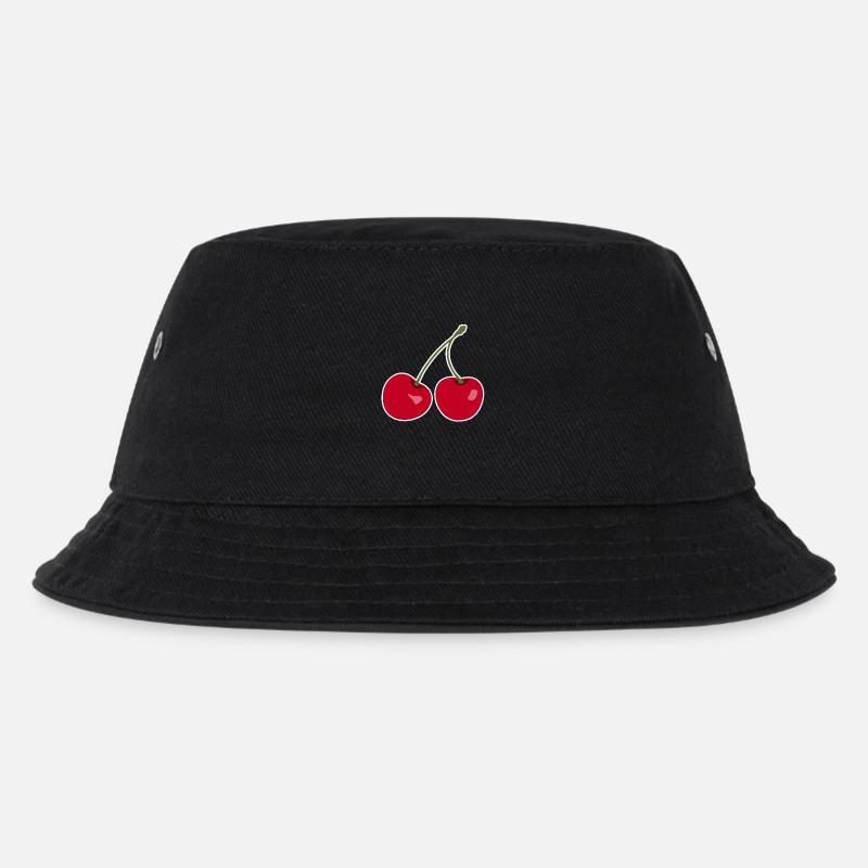 Kirsche, Rote Kirschen - Kinder Bucket Hat - Schwarz