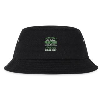 Leg dich niemals mit meinem Frauchen an, Lustiges - Kinder Bucket Hat - Schwarz - Vorne