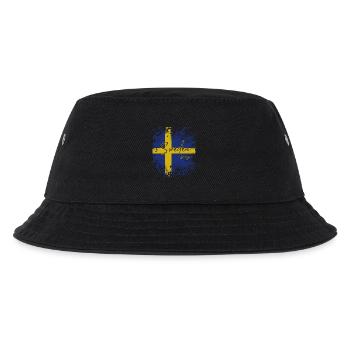 Schwedischer Stolz, Flagge Schwedens - Kinder Bucket Hat - Schwarz - Vorne