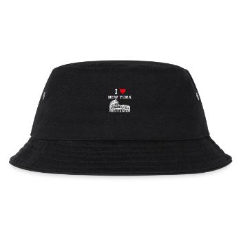 New York Liebhaber USA Herz Flagge Kolosseum Amerika - Kinder Bucket Hat - Schwarz - Vorne