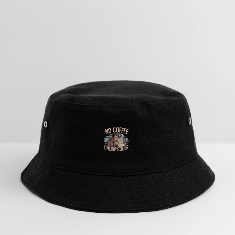 Online Coder No Coffee No Programming Coffee Lover Kinder Bucket Hat