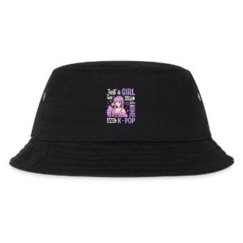 Just a Girl Who Loves Anime and K-Pop - Kinder Bucket Hat - Schwarz - Vorne
