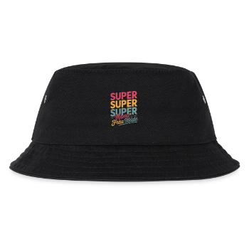 Retro Mother's Day Super Mom Super Woman Super Tired - Kids’ Bucket Hat - black - Front