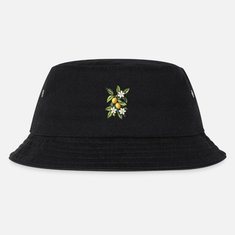 Zitrone - Kinder Bucket Hat - Schwarz