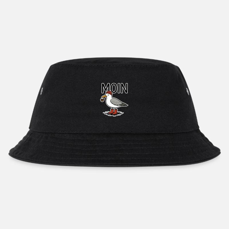 Möwe Moin - Kinder Bucket Hat - Schwarz
