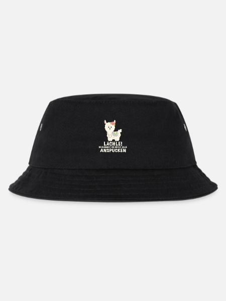 Lama lustiger Spruch Lächeln - Kinder Bucket Hat - Schwarz