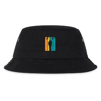 Retro Dad Silhouette – Vintage Style Father's Day - Kids’ Bucket Hat - black - Front