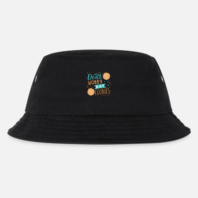 Don't Worry and Eat Cookies - Kinder Bucket Hat - Schwarz