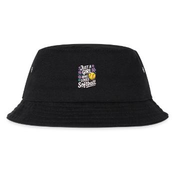 Just a girl who loves Softball - Kinder Bucket Hat - Schwarz - Vorne