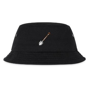 Klassischer Spaten – Garten- und Bauwerkzeugmotiv - Kinder Bucket Hat - Schwarz - Vorne