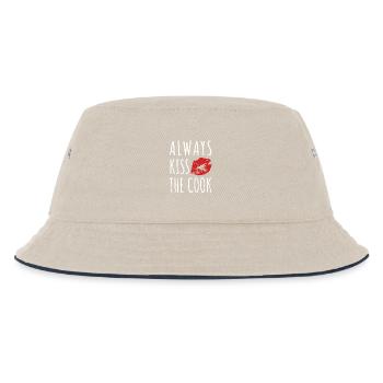 Always kiss the cook - kochen - Spruch - Kinder Bucket Hat - Natur/Navy - Vorne