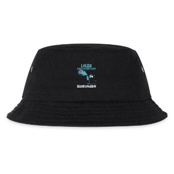 Liebe liegt in der Luft - Katze mit Gasmaske - Kinder Bucket Hat - Schwarz - Vorne