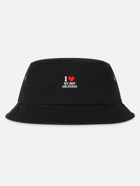 I ❤️ My Hot Girlfriend – Statement Design - Kinder Bucket Hat - Schwarz