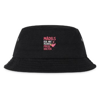 Mädels Egal Was Passiert Pegel Halten - Kinder Bucket Hat - Schwarz - Vorne