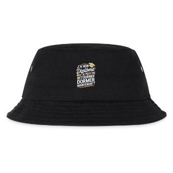 Ich habe mein Diplom, ich kann wieder einschlafen, Humor - Kinder Bucket Hat - Schwarz - Vorne