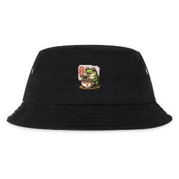 Cartoon Frosch Essen Ramen Bowl Asiatisches Essen - Kinder Bucket Hat - Schwarz - Vorne