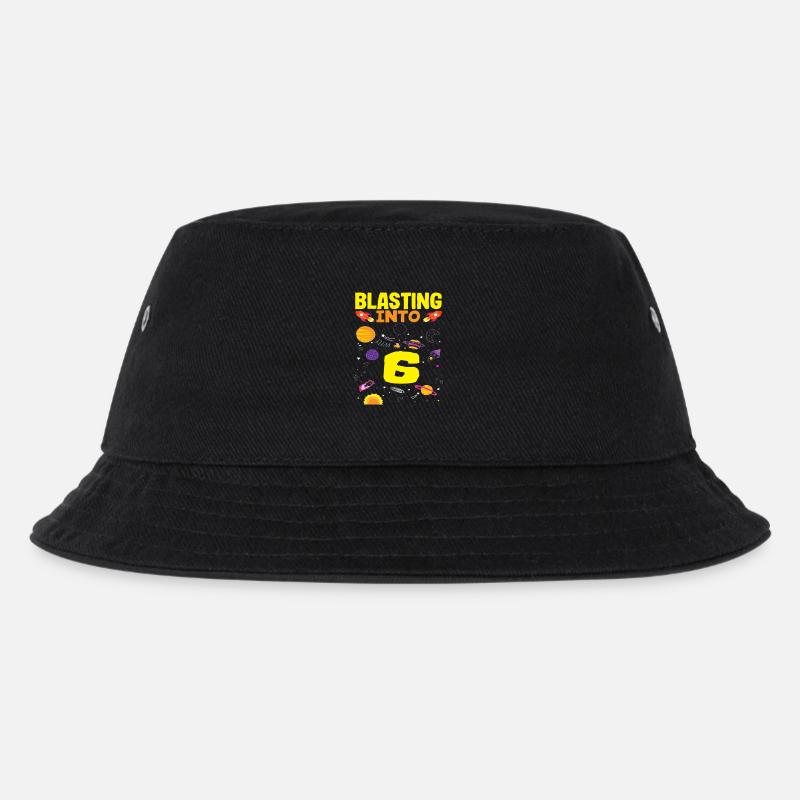 Volo a razzo nell'universo per bambini di sei anni - Cappello alla pescatora per bambini - nero