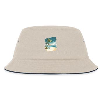 Beach Palm Trees Sun Summer - Kids’ Bucket Hat - ecru/navy - Front