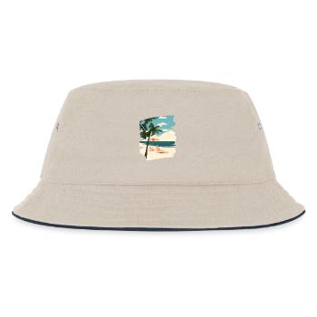 Beach Palm Trees Sun Summer - Kids’ Bucket Hat - ecru/navy - Front