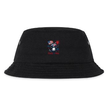 Waschbär Wild & Frei Weiß Und Wild 4. Juli - Kinder Bucket Hat - Schwarz - Vorne